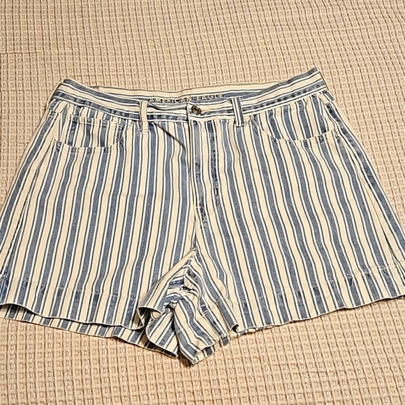 American Eagle Outfitters Pants - American Eagle Denim Striped Vintage Shorts Sz. 12 High Waist Mom